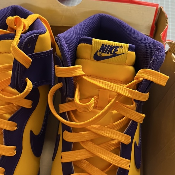 Nike Dunk Hi Retro sZ 15 Laker scheme inspired BRAND NEW NEVER WORN Box NO LID - Picture 6 of 14
